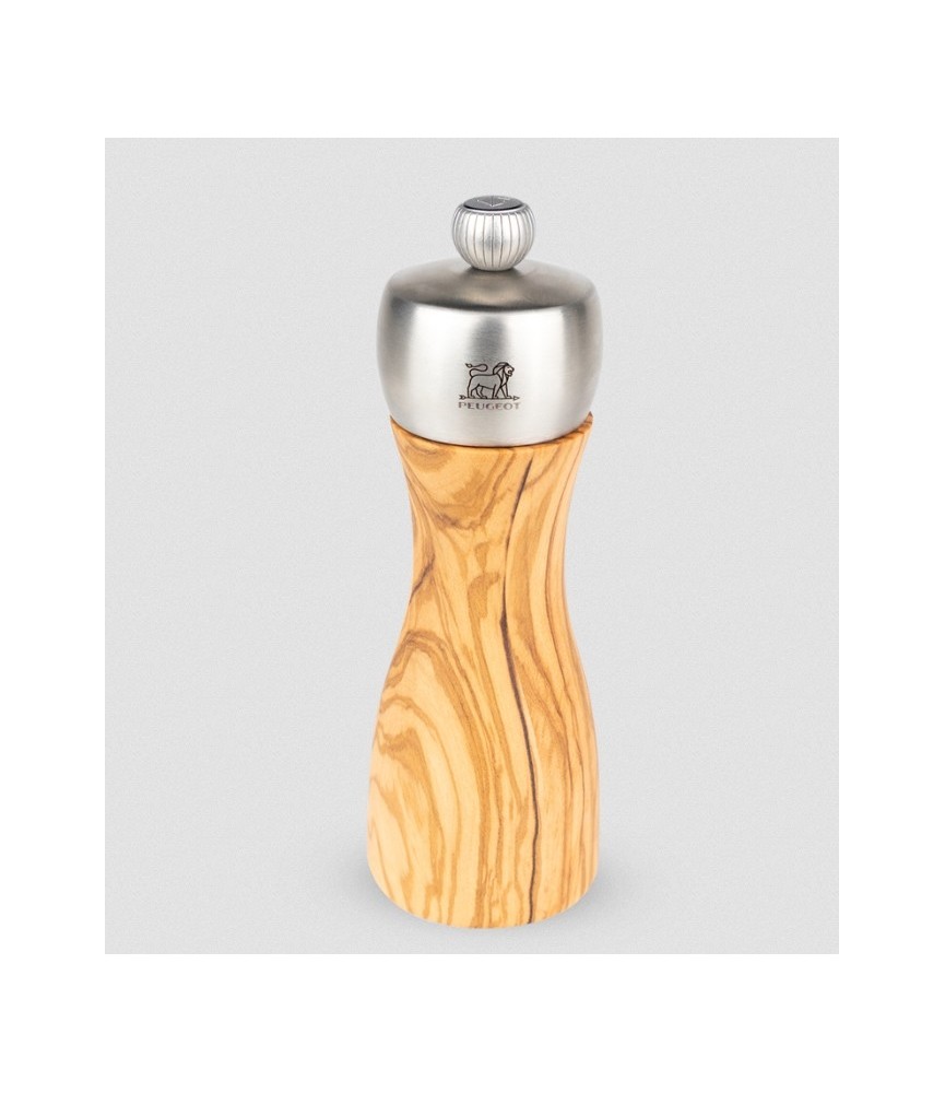 Moulin à poivre manuel en bois d'olivier et inox -15 cm - Fidgi - PEUGEOT Moulin à poivre manuel en bois d'olivier et inox -15 cm - Fidgi - PEUGEOT