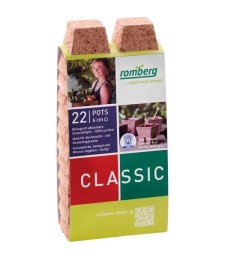 22 pots biodégradables de 6 cm de diamètre - Carré - 100 % biodégradables - Classic - ROMBERG