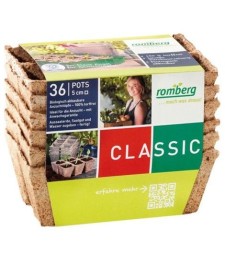 36 pots biodégradables de 5 cm de diamètre - Carré - 100 % biodégradables - Classic - ROMBERG