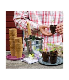 16 pots biodégradables de 8 cm de diamètre - 100 % biodégradables - Pour semis - ROMBERG