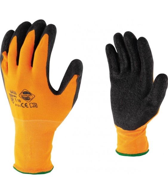 Gants en nylon - Paume latex - Haute visibilité - Taille 9 - OUTIBAT