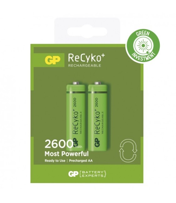 2 piles rechargeables - Recyko 270AAHCE-2GBW2 / AA - GP