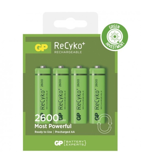 4 piles rechargeables - Recyko 270AAHCE-2GBW4 / AA - GP