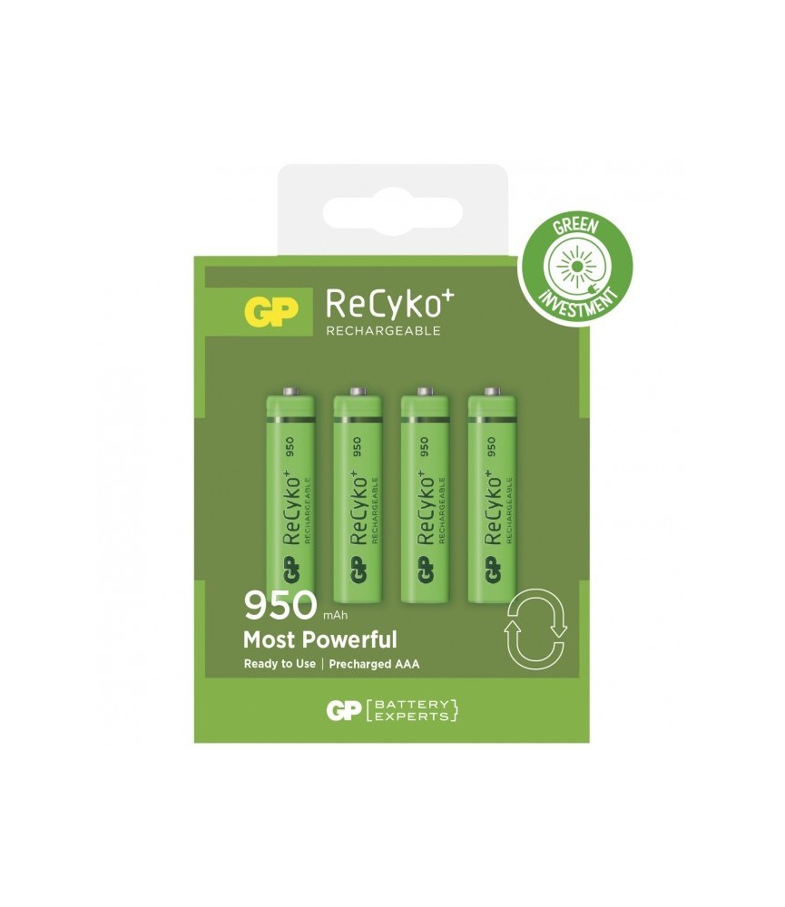 4 piles rechargeables - Recyko 100AAAHCE-2GBW4 / AAA - GP