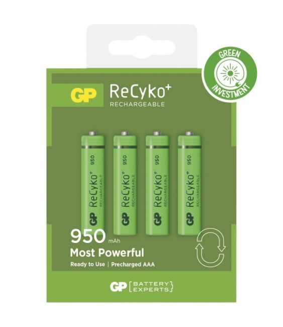 4 piles rechargeables - Recyko 100AAAHCE-2GBW4 / AAA - GP
