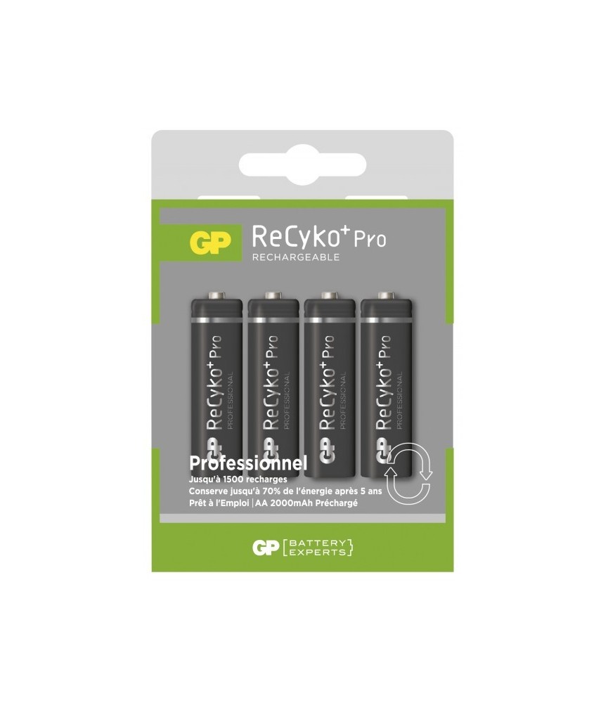 4 piles rechargeables - Recyko Pro 210AAHCBE-2FRB4 / AA - GP