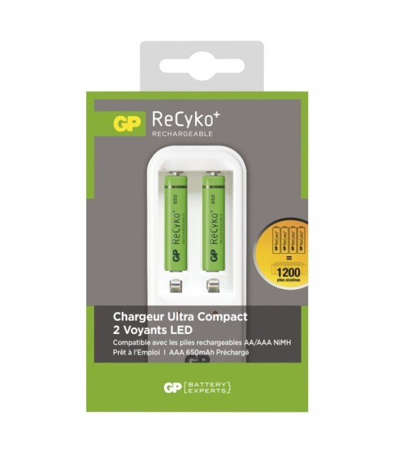 Chargeur de piles Ultra-compact - Recyko Plus - PB410 PB410GSE65-2FRB2- GP