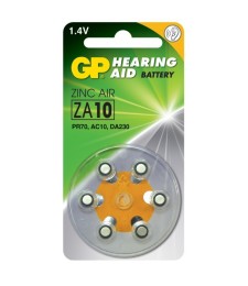 6 piles auditives - Zinc Air - ZA 10-D6 - GP