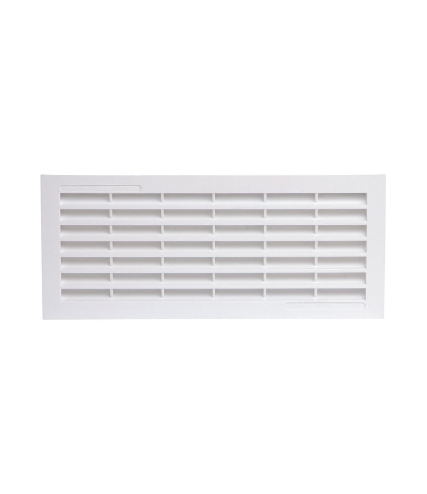Grille d'aération horizontale avec moustiquaire - 338 x 132 mm - Blanc - GIRPI