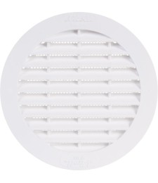 Grille d'aération ronde avec moustiquaire - 174 mm - Blanc - GIRPI