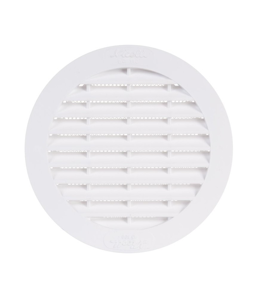 Grille d'aération ronde avec moustiquaire - 174 mm - Blanc - GIRPI Grille d'aération ronde avec moustiquaire - 174 mm - Blanc - GIRPI