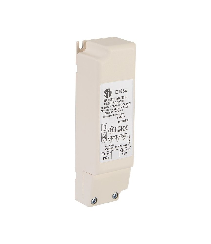 Transformateur électronique - Pour ampoule halogène - Puissance 20 à 105 W Transformateur électronique - Pour ampoule halogène - Puissance 20 à 105 W