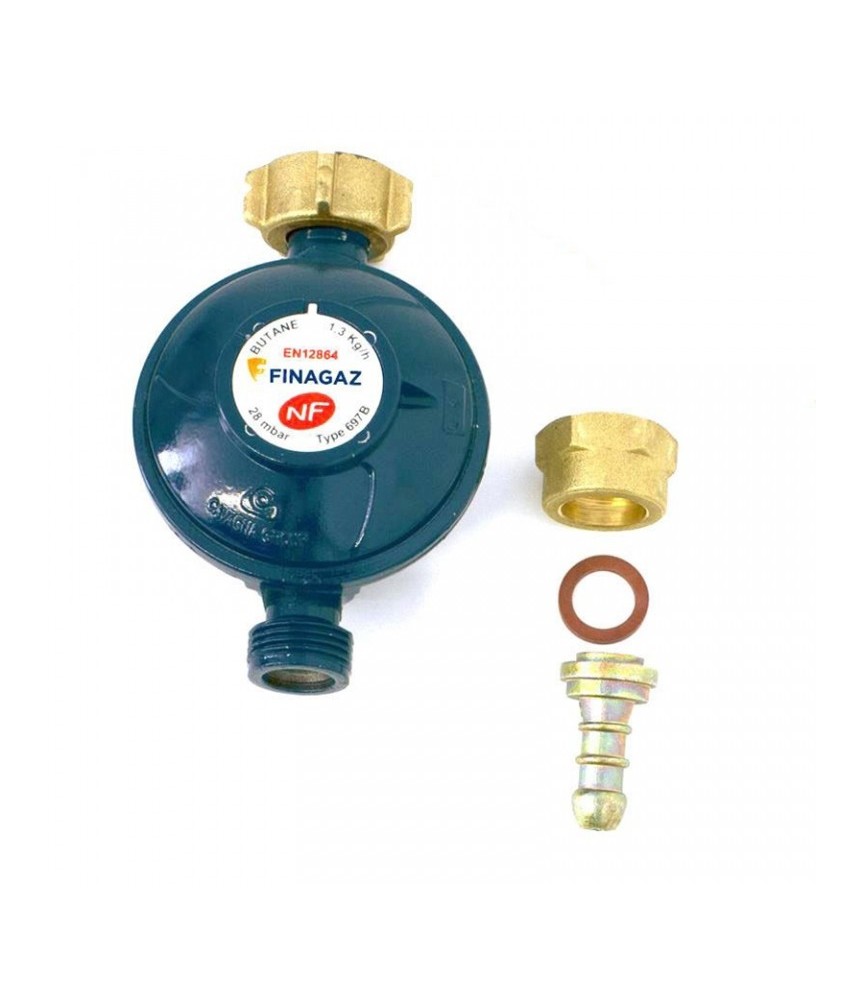 Détendeur butane à sécurité 697B + tétine rapportée - FINAGAZ Détendeur butane à sécurité 697B + tétine rapportée - FINAGAZ