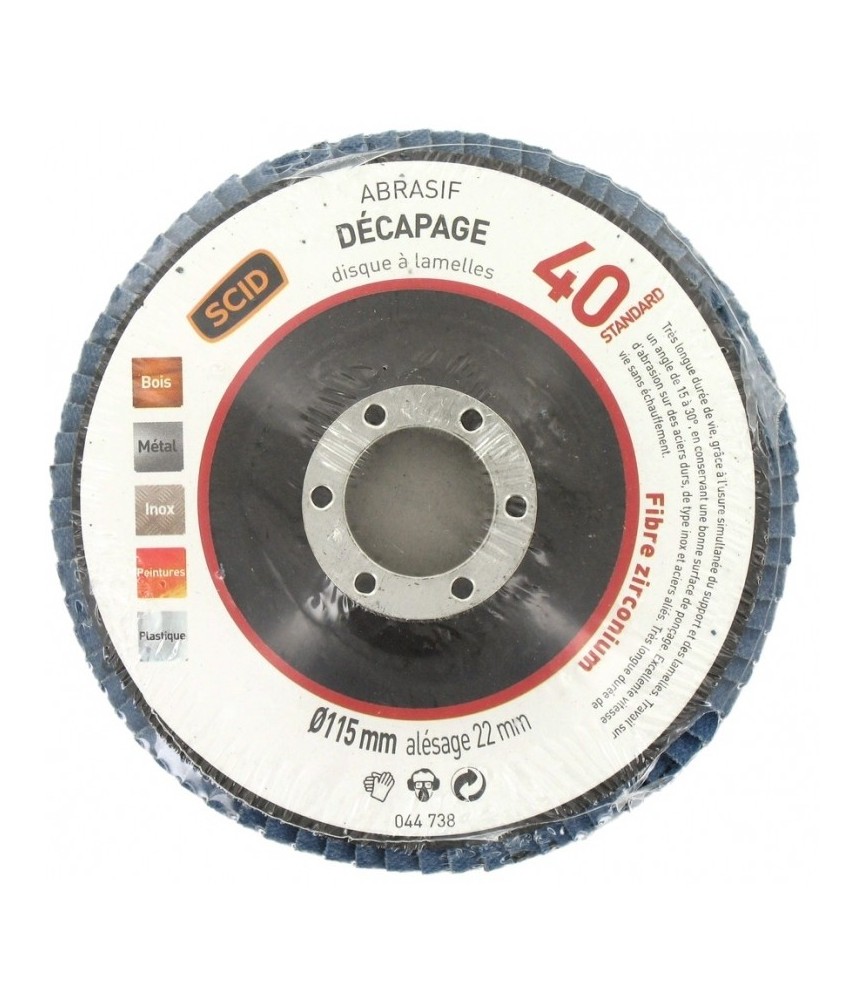 Disque à lamelles - Zirconium - Diamètre 150 mm - Grain 40 - SCID Disque à lamelles - Zirconium - Diamètre 150 mm - Grain 40 - SCID