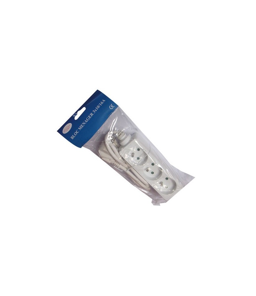 Bloc multiprises - 3 prises avec terre - 16 A - SATIPLUGS FRANCE Bloc multiprises - 3 prises avec terre - 16 A - SATIPLUGS FRANCE