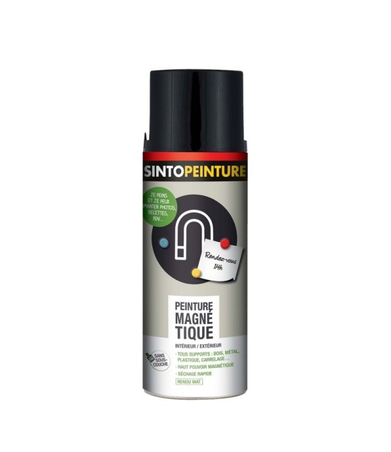 Peinture magnétique - Tous supports - Noir - 400 ml - SINTO