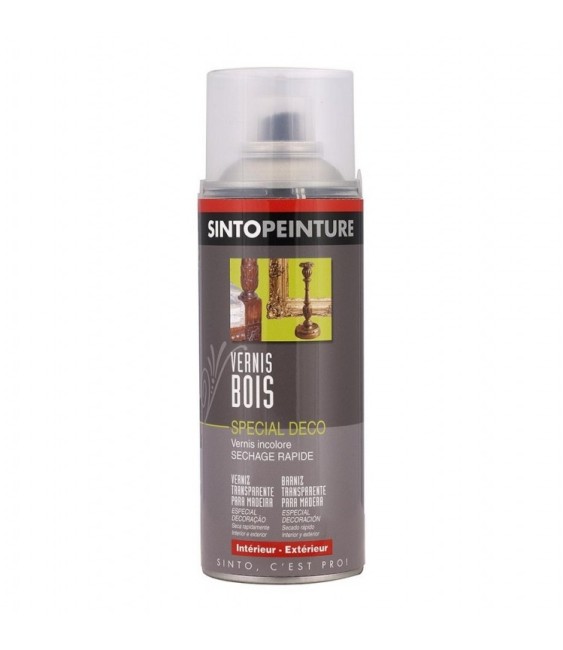 Vernis bois en aérosol - Incolore Mat - 400 ml - SINTO