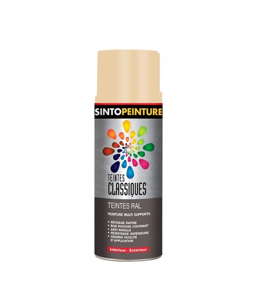 Peinture multi-supports - Teintes classiques RAL - Beige satiné - 400 ml - SINTO Peinture multi-supports - Teintes classiques RAL - Beige satiné - 400 ml - SINTO