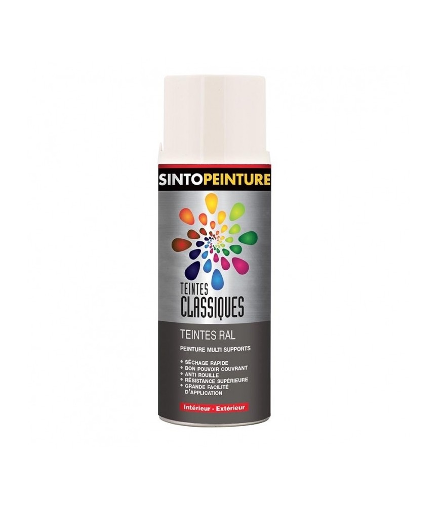 Peinture multi-supports - Teintes classiques RAL - Blanc crème brillant - 400 ml - SINTO