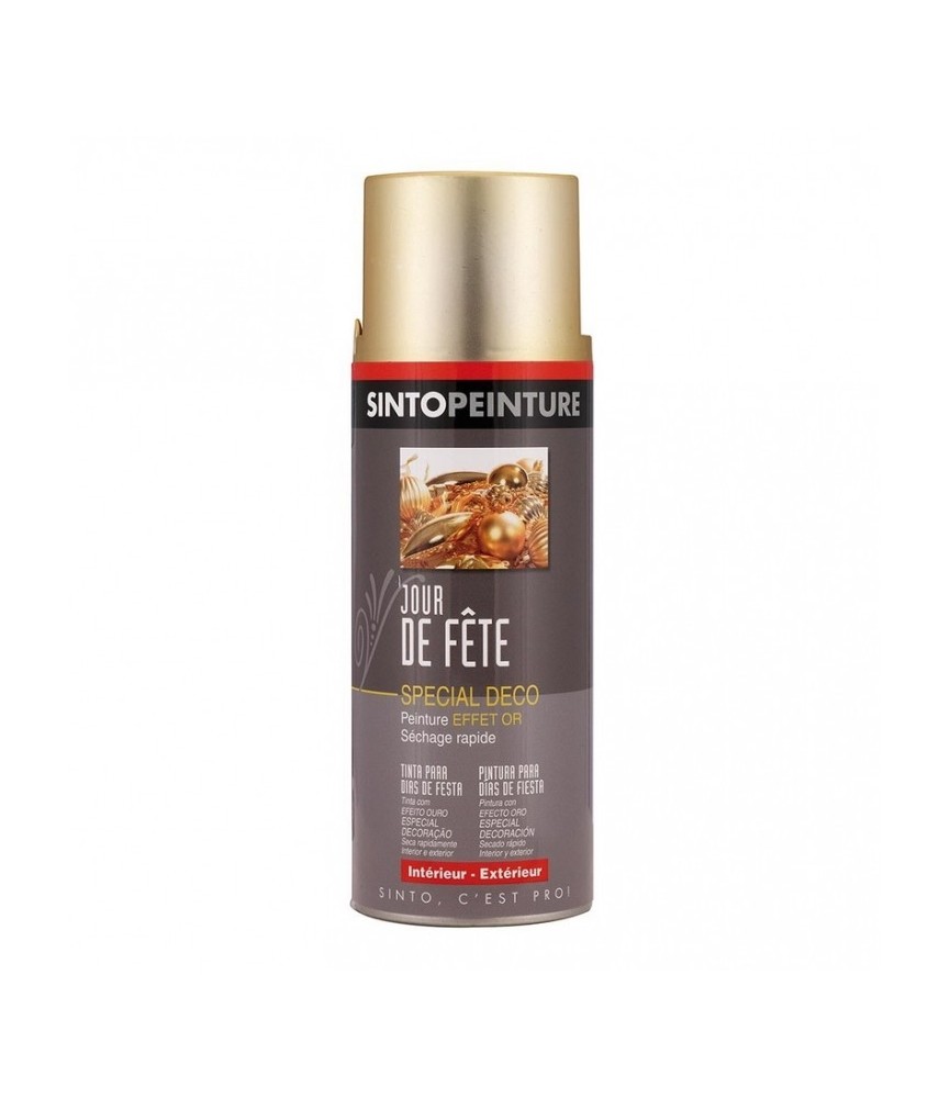 Peinture aérosol - Spécial Jour de fête - Or pâle - 400 ml - SINTO Peinture aérosol - Spécial Jour de fête - Or pâle - 400 ml - SINTO