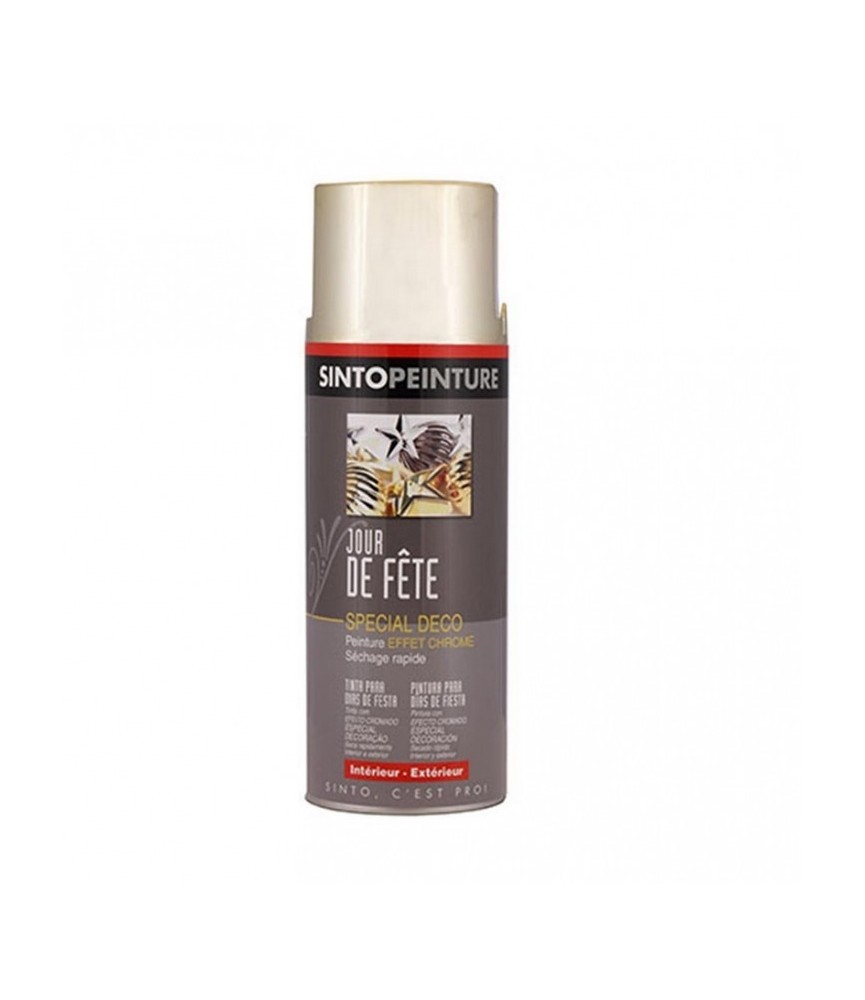 Peinture aérosol - Spécial Jour de fête - Chrome Or - 400 ml - SINTO Peinture aérosol - Spécial Jour de fête - Chrome Or - 400 ml - SINTO