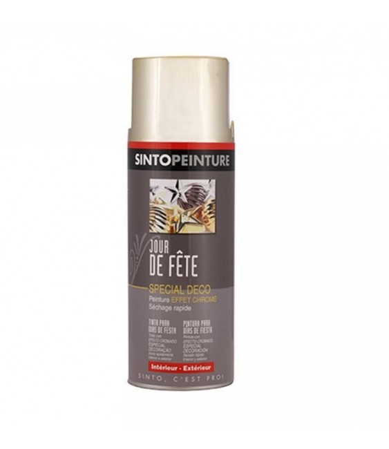 Peinture aérosol - Spécial Jour de fête - Chrome Or - 400 ml - SINTO