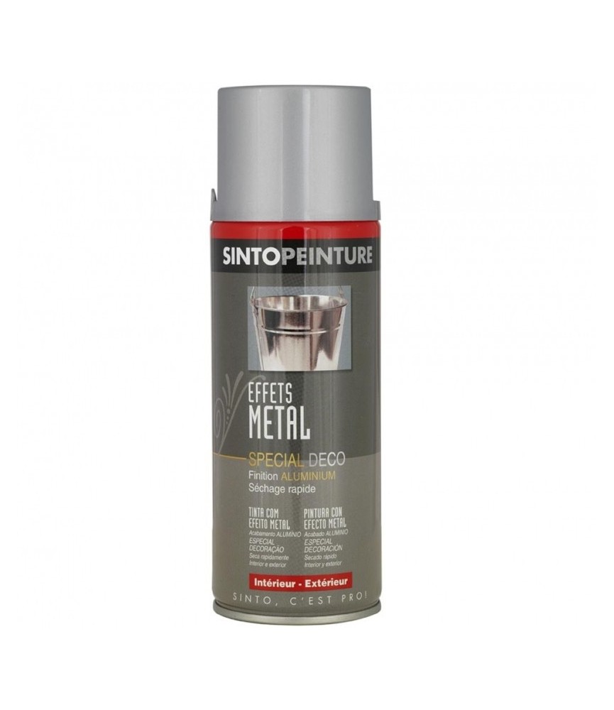 Peinture aérosol - Effet métal - Aluminium - 400 ml - SINTO
