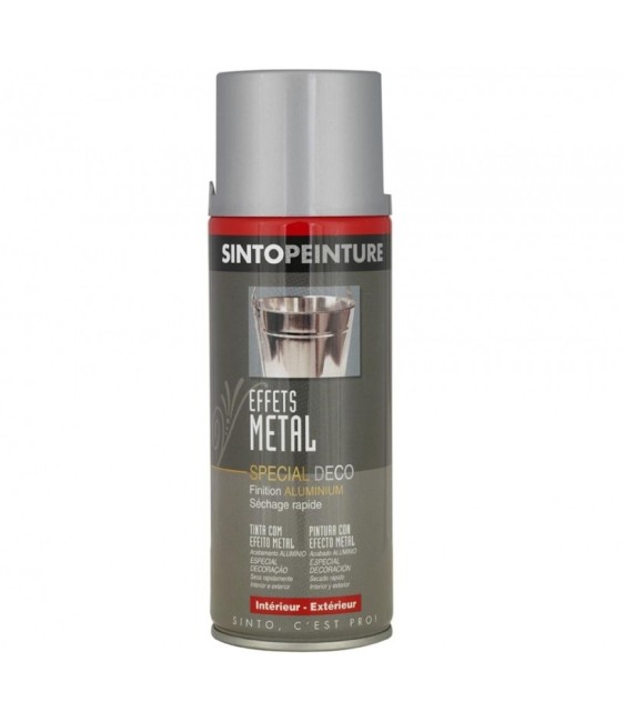 Peinture aérosol - Effet métal - Aluminium - 400 ml - SINTO