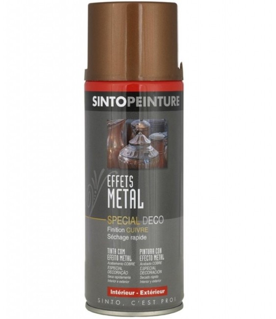 Peinture aérosol - Effet métal - Cuivre - 400 ml - SINTO