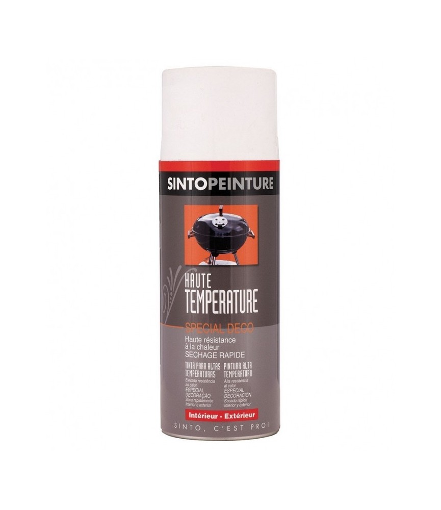 Peinture aérosol - Haute température - Blanc - 400 ml - SINTO