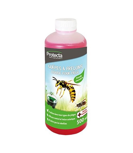 Répulsif liquide concentrée pour piège à guêpes et frelons - 500 ml - PROTECTA