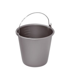 Seau ménager en plastique avec anse - 5 L - Gris - ALUMINIUM & PLASTIQUE