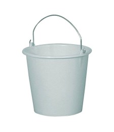 Seau ménager en plastique avec anse - 5 L - Blanc - ALUMINIUM & PLASTIQUE