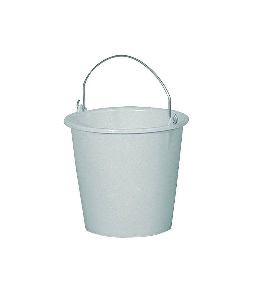 Seau ménager en plastique avec anse - 5 L - Blanc - ALUMINIUM & PLASTIQUE