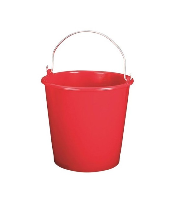 Seau ménager en palstique avec anse - 5 L - Rouge - ALUMINIUM & PLASTIQUE