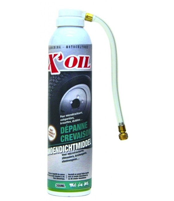 Dépanne crevaison pour microtracteur, auto-portée, brouette, remorque - 300 ml - X'OIL