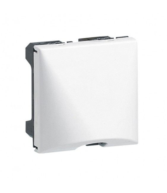 Sortie de câble avec serre-câble Mosaic - Blanc - 2 modules - LEGRAND