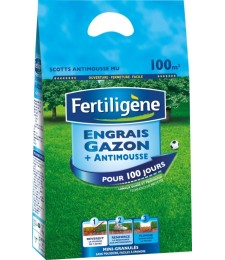 Engrais pour gazon + antimousse - Longue durée - 4 Kg - FERTILIGENE
