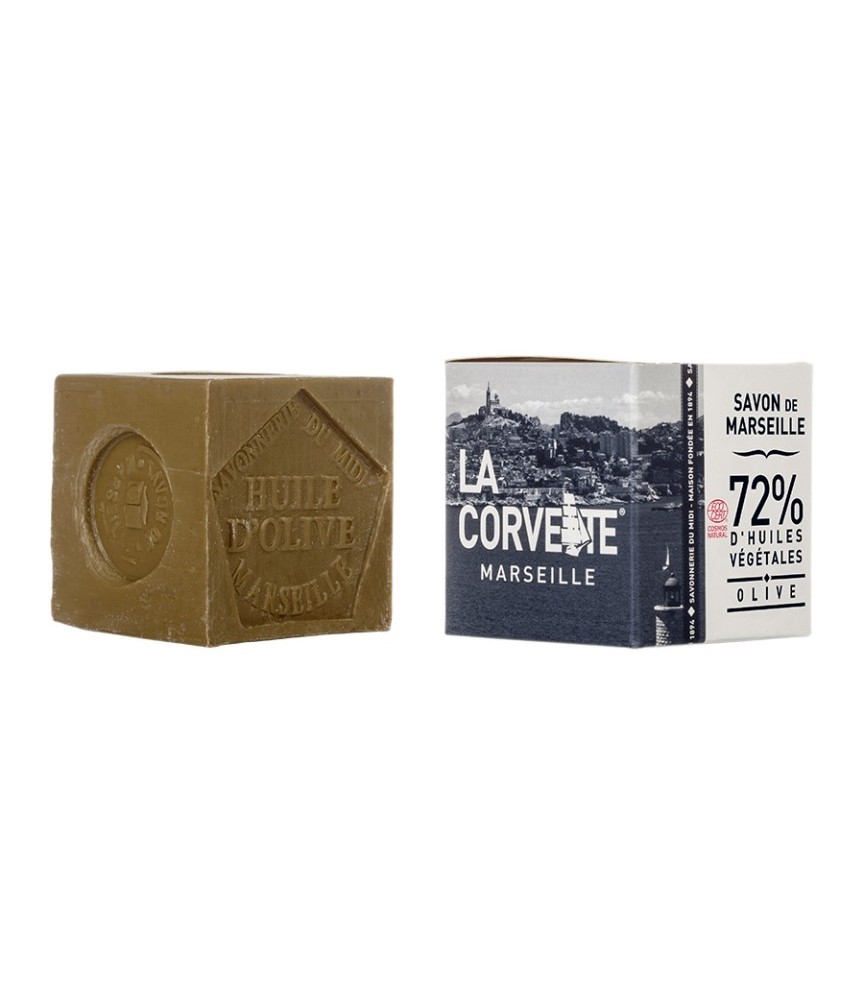 Cube de Savon de Marseille - Olive - 200 Grs - LA CORVETTE