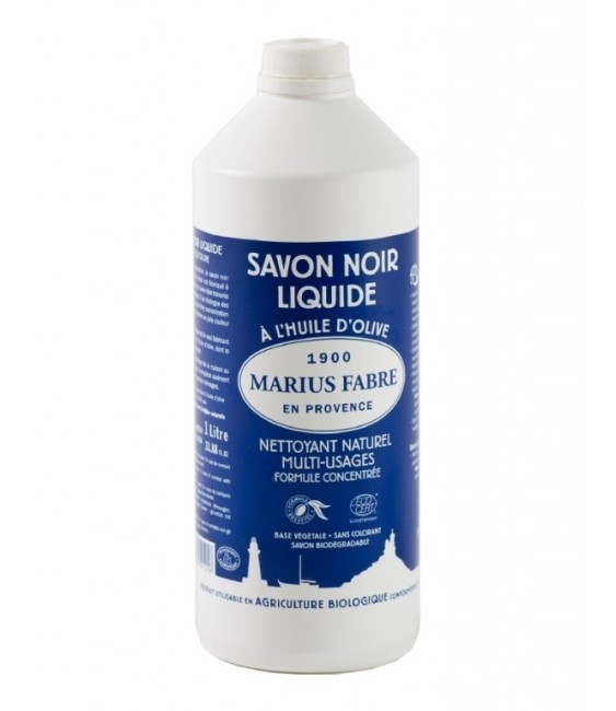 Savon Noir liquide - Huile d'olive - Nettoyant naturel - 1 L - MARIUS FABRE