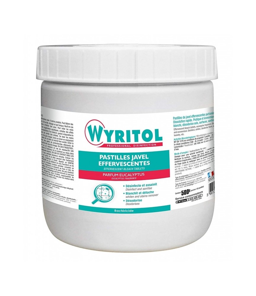 Pastilles de javel effervescentes - Eucalyptus - 150 pastilles - WYRITOL