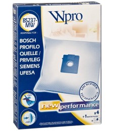 4 Sacs Aspirateur en micro-fibre + 1 filtre moteur - BBS237-MW - WPRO