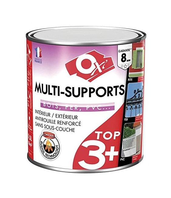 Peinture multi-supports - TOP 3 - Jaune sécurité - 500 ml - Satin - OXI