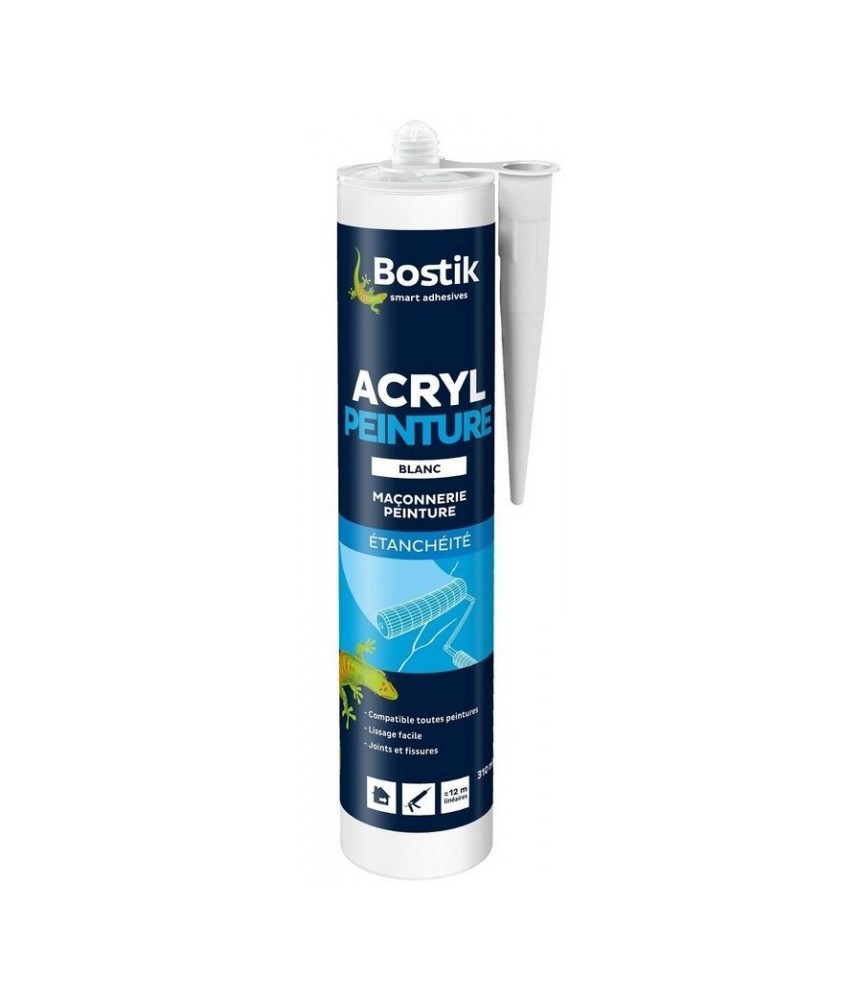 Mastic acrylique d'étanchéité spécial peintre - Acryl peinture - 310 ml - BOSTIK Mastic acrylique d'étanchéité spécial peintre - Acryl peinture - 310 ml - BOSTIK