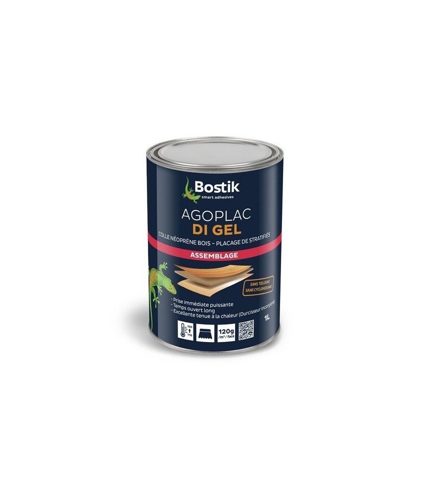 Colle contact gel avec Durcisseur Incorporé - Agoplac Di Gel - 1 L - BOSTIK Colle contact gel avec Durcisseur Incorporé - Agoplac Di Gel - 1 L - BOSTIK