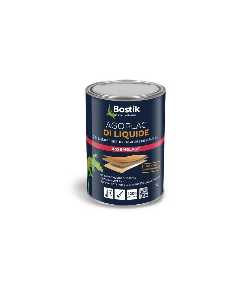 Colle contact liquide avec Durcisseur Incorporé - Agoplac Di Liquide - 1 L - BOSTIK Colle contact liquide avec Durcisseur Incorporé - Agoplac Di Liquide - 1 L - BOSTIK
