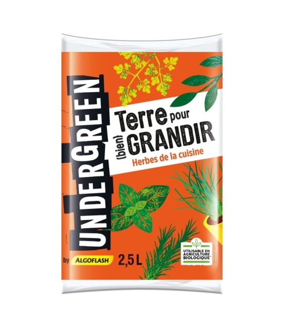 Terreau Herbes de cuisine - Terre pour bien grandir - 2.5 L - UNDERGREEN