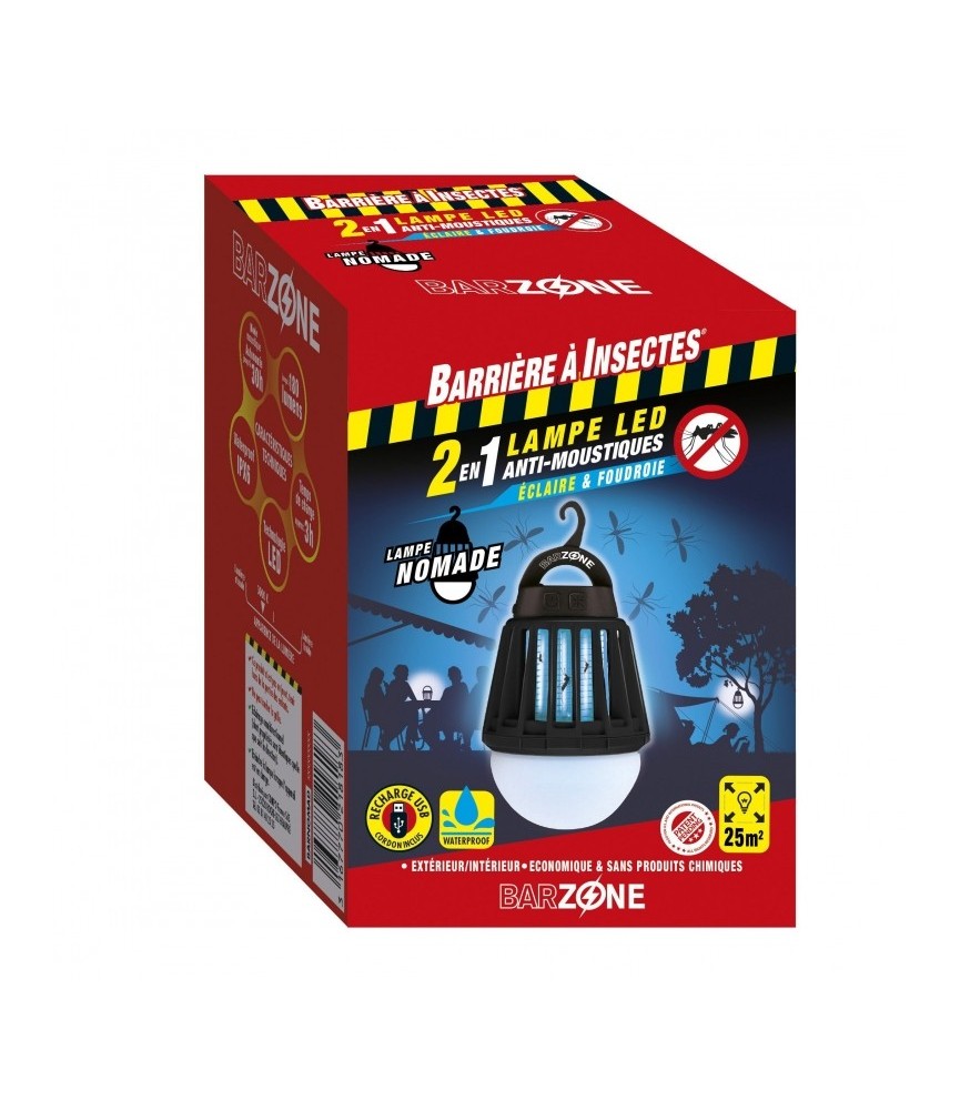 Barrière à Insectes - Ampoule LED anti-moustiques 2 en 1 - Barzone - 25 m² - BARRIERE A INSECTES