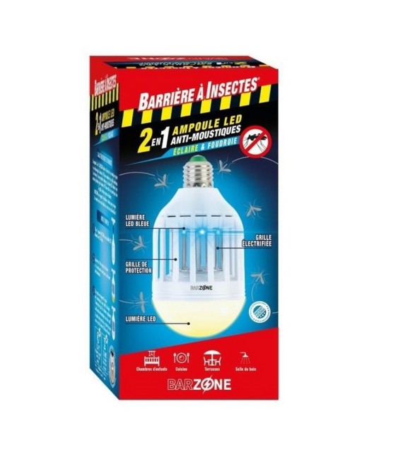 Barrière à Insectes - Ampoule LED anti-moustiques 2 en 1 - Barzone - 45 m² - BARRIERE A INSECTES