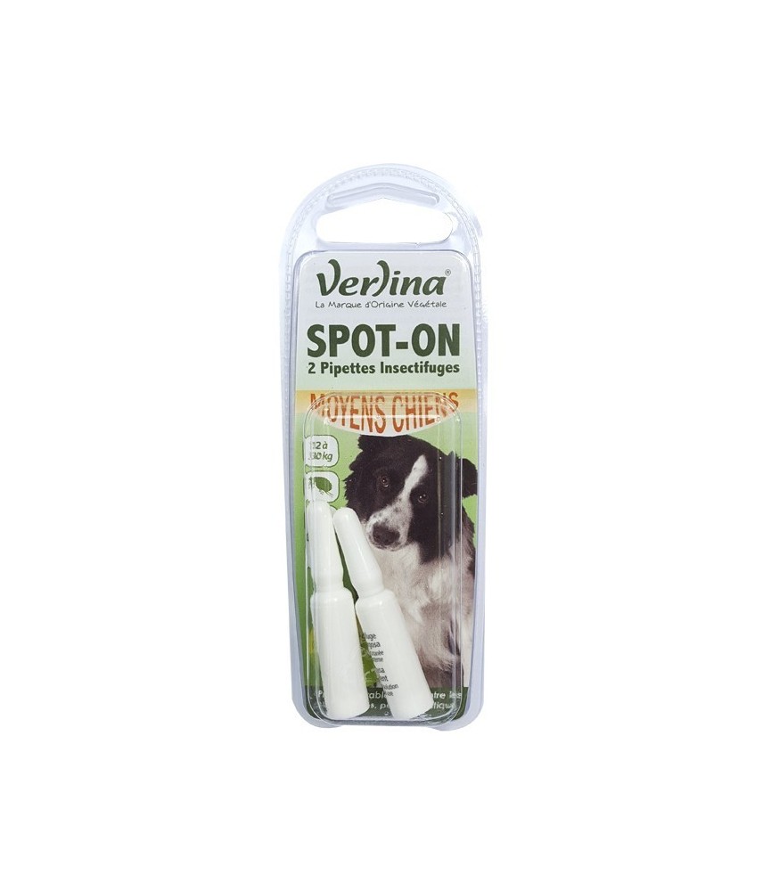 2 Pipettes anti-puces spot-on Chien moyen - VERLINA